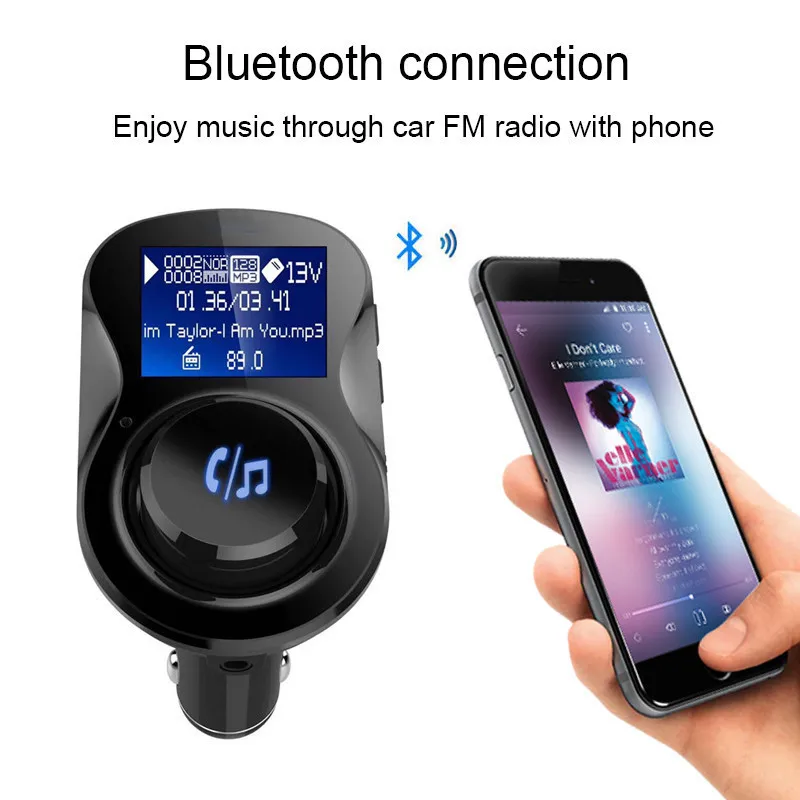 Беспроводной Bluetooth Автомобильный fm передатчик модулятор светодиодный дисплей