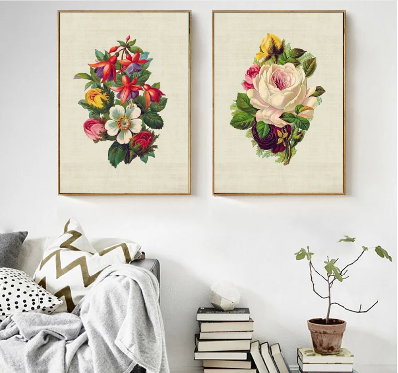 2 шт. декоративные настенные картины в европейском стиле без рамки|painting poster|print