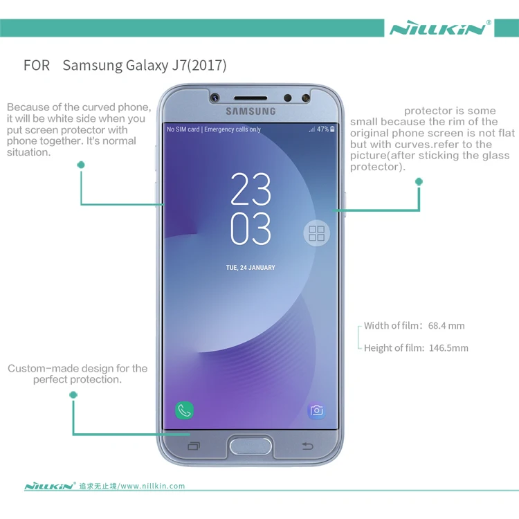 2 шт./партия для samsung Galaxy J7 2017 Защитная пленка NILLKIN кристальная супер прозрачная