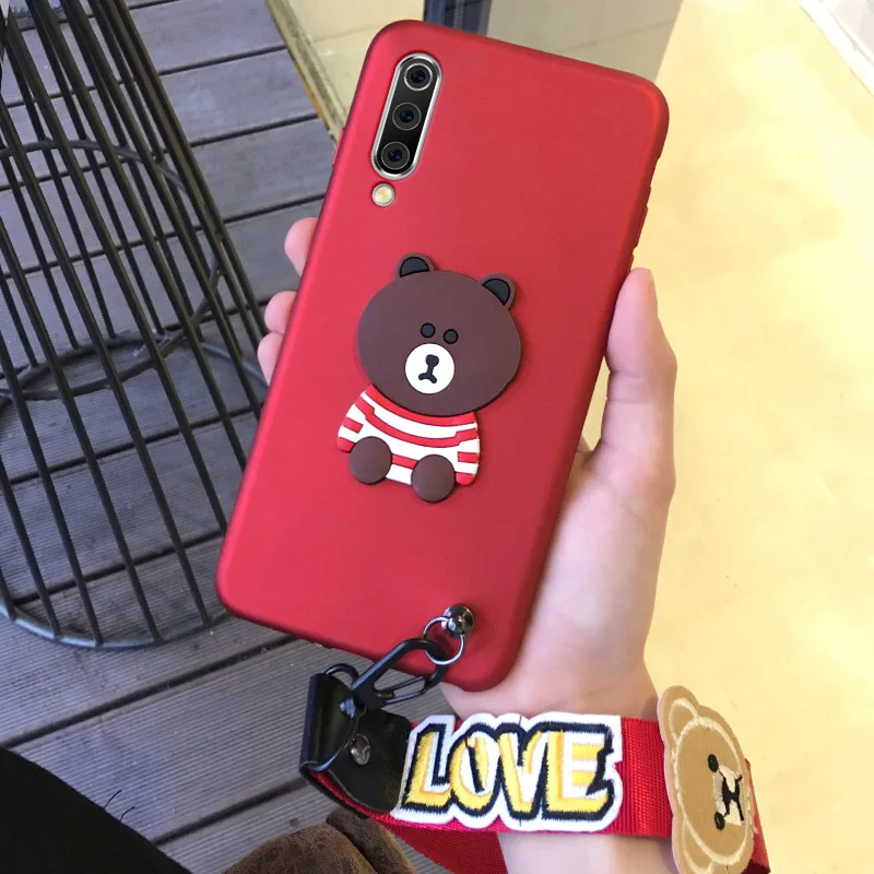 Чехол для Xiaomi Mi 9 Мягкий Силиконовый противоударный чехол с объемным рисунком