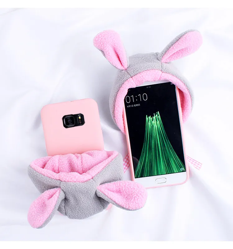 Ainike милый мягкий чехол для телефона из ТПУ с ушками животных Samsung Galaxy Note5 S8 S9Plus S7edge
