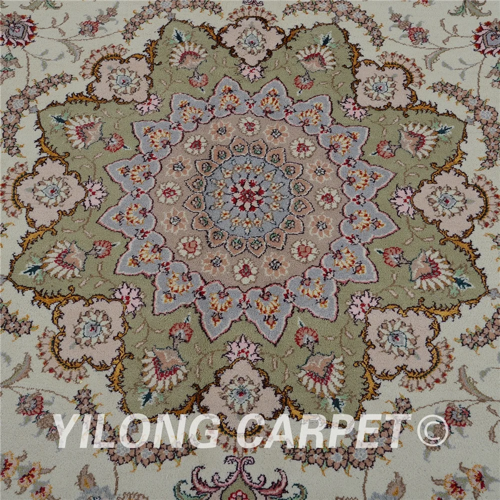 Yilong 8 'x 10' Античный персидский ковер бежевого и розового цветов Искусственный