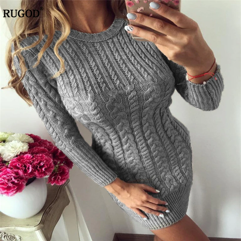 Новинка осени 2020 однотонное боди RUGOD модный свитер с круглым вырезом и длинным