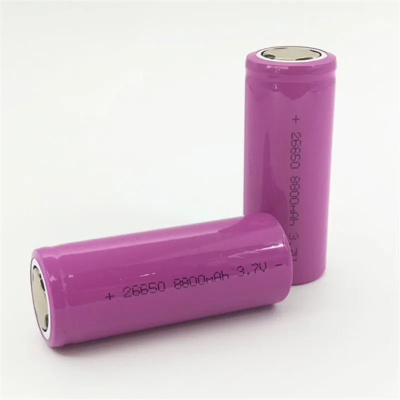 JNKXIXI 2 шт 26650 аккумуляторная батарея 26650A литиевая 3 7 V 8800mA 26650. Подходит для