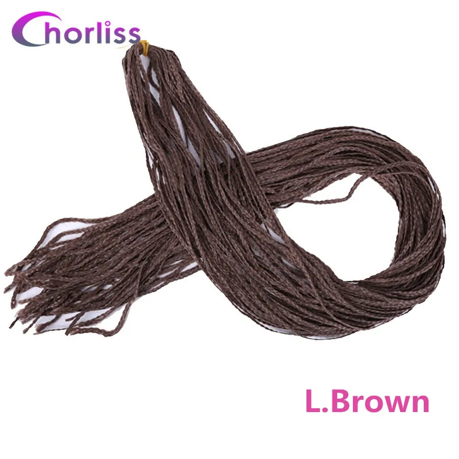 L.Brown Chorliss Zizi косички вязанные крючком косички цветные синтетические косички волосы для наращивания синий серый коричневый розовый блонд волосы для вязания крючком 50 г - Цвет: L.Brown