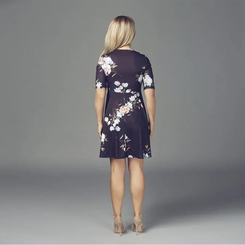 Платья для кормящих мам с принтом 2018 осенняя одежда вырезом беременных женщин