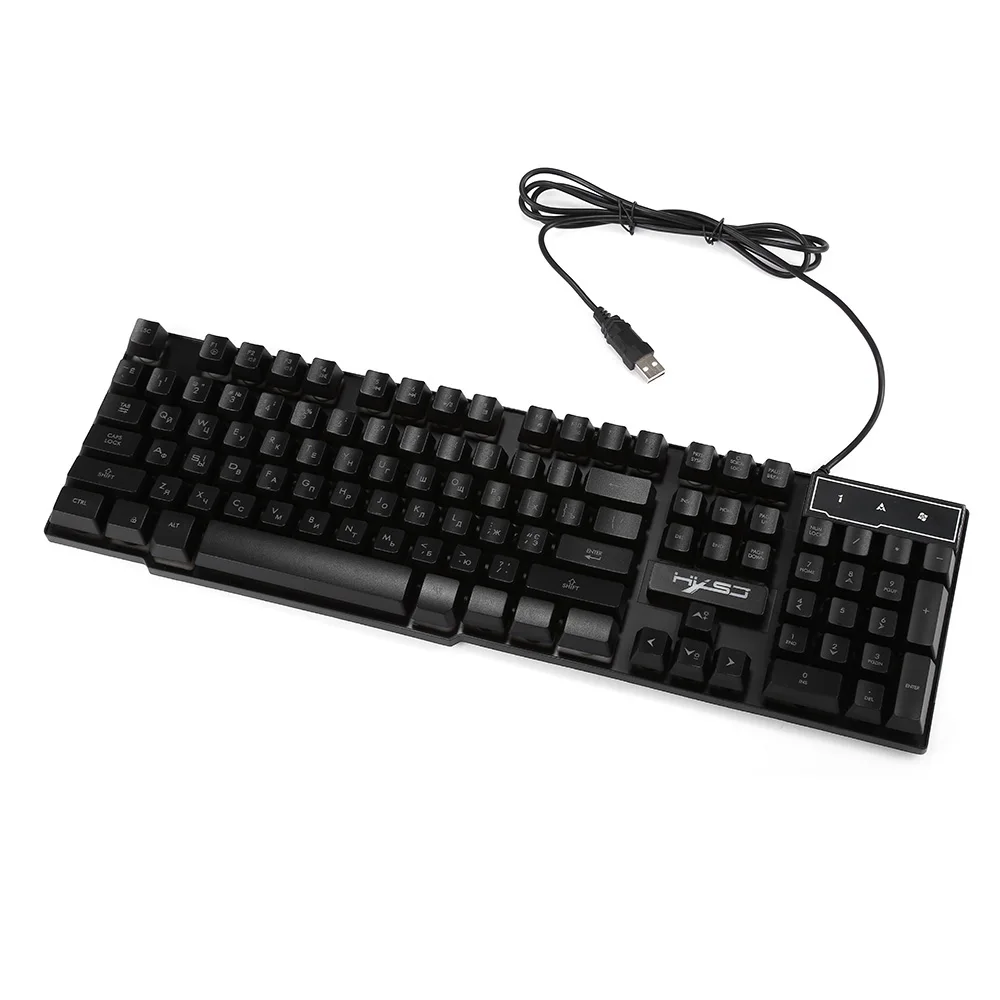 Оригинальный hxsj R8 игровая клавиатура с Подсветка Функция 104 ключей USB Проводная