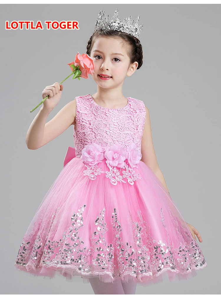 3 color Kids Girls Wedding Princess Dress Page 1 Formal Crossed Sleeveless Lace Tulle 2-14Y | Детская одежда и обувь