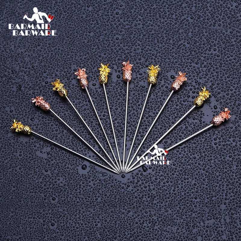 10 шт. Length-11.5cm коктейльные палочки из нержавеющей стали Фруктовые палочки барные инструменты палочки для размешивания напитков вечерние аксессуары для мартини