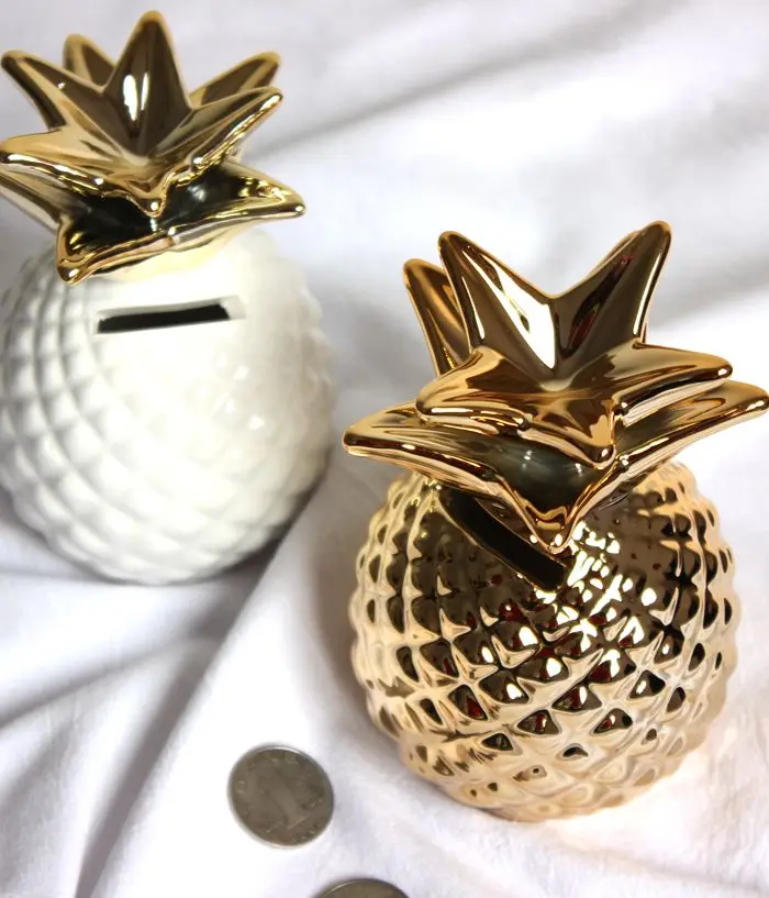 Золотой и белый керамический копилка для хранения/подарок на свадьбу/копилка