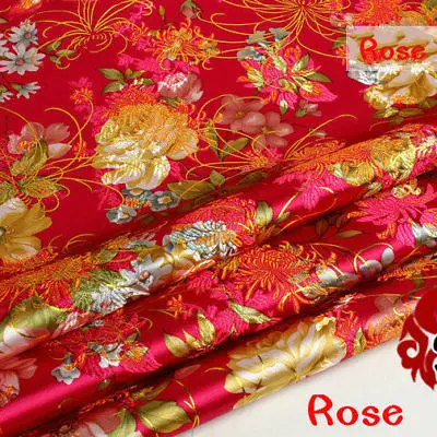 Rose Gold Peony Плотный Китайский древний костюм платье Одежда Ткань Кимоно Cos золотой шелк атлас Дамаск жаккардовые парчи Швейные пион из ткани серии - Цвет: Rose Gold Peony