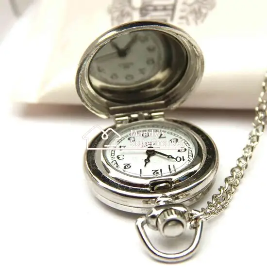 Hot selling Trumpet white steel enamel pocket watch blue peacock mirror necklace Wholesale | Украшения и аксессуары