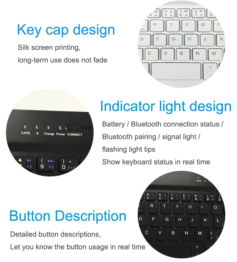 Bluetooth клавиатура чехол Универсальный 7/8/9 7/10 1 дюймов Чехол для клавиатуры