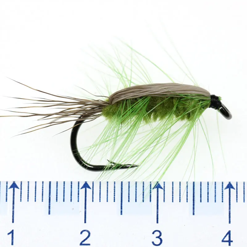 ICERIO 8 шт. зеленое тело шерстяной червь коричневый Caddis Nymph Fly волосы оленя Жук