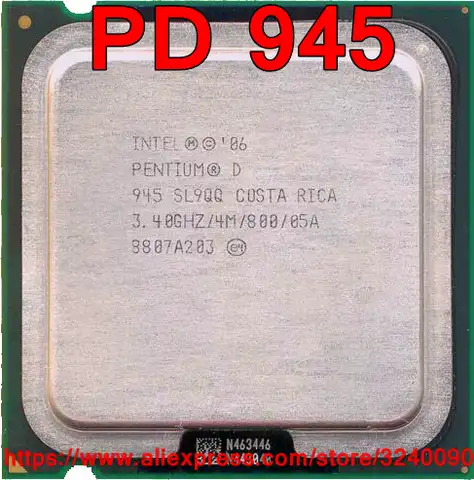 Оригинальный процессор Intel CPU Pentium D 945, двухъядерный, PD 945, 3,40 ГГц/4 Мб/800 МГц, разъем PD945, 775
