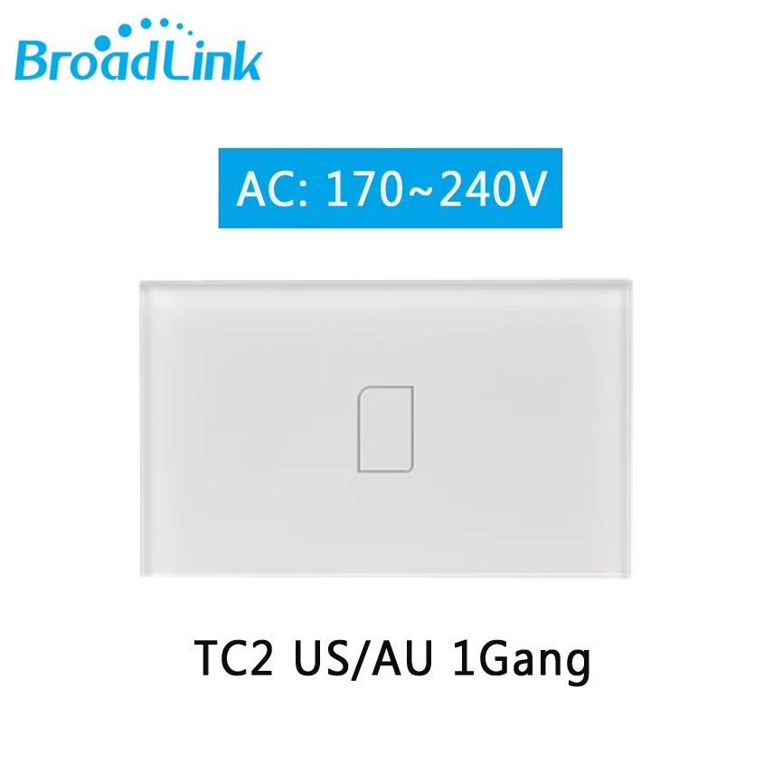US 1Gang Broadlink TC2 1 2 3 банда Умный дом WiFi светильник переключатель 170-240 В стеклянная панель беспроводной сенсорный переключатель дистанционное управление RM03 RM Pro - Цвет: US 1Gang