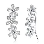 Серьги из серебра 925 для женщин, украшение с фианитом, Новое поступление, милый цветок, романтический подарок(Jewelora EA102984 - Окраска металла: silver
