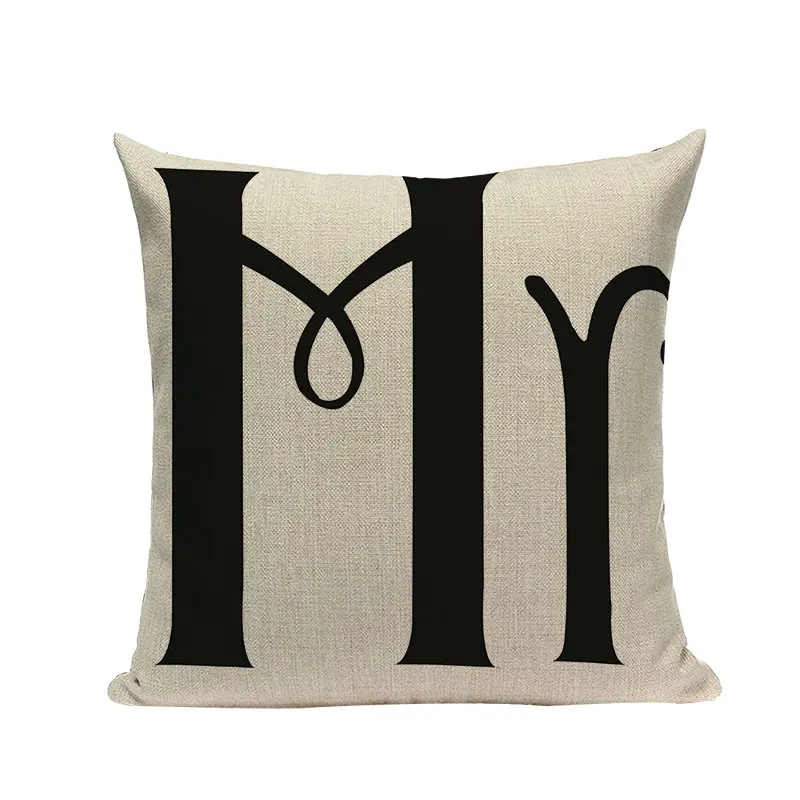1 шт. 45*45 см Love Mr Mrs с сердечками, хлопковая льняная наволочка для подушки, наволочка для автомобиля, дома, дивана, декоративная наволочка, Прямая поставка - Цвет: 2155