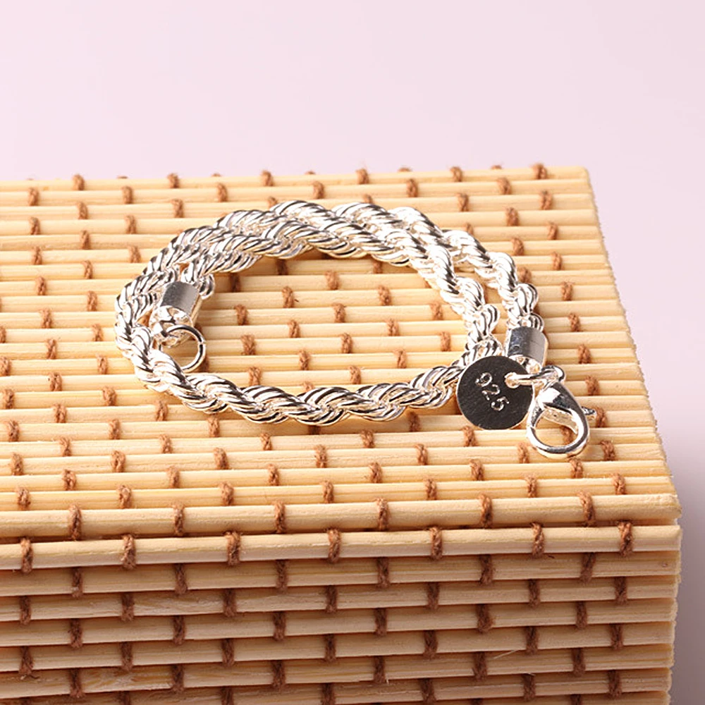 Fashion 925 Silver Jewelry 4MM New Women Bracelet Fits Charm Bracelets for | Украшения и аксессуары