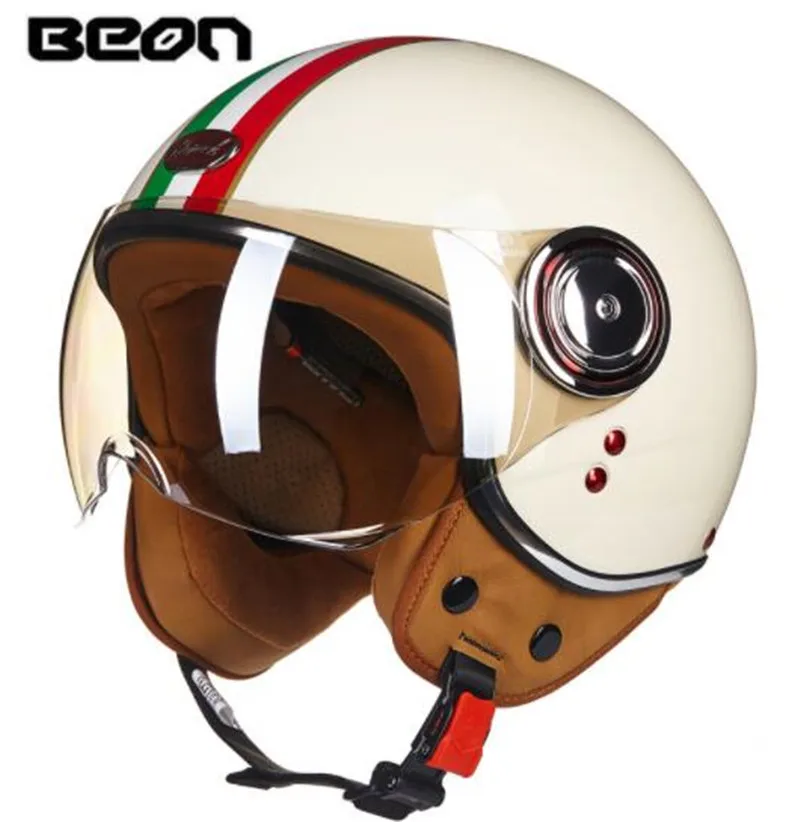 BEON мотоциклетный шлем Chopper 3/4, винтажный шлем с открытым лицом, мотоциклетный шлем, шлем для мотокросса, мотоциклетный шлем для скутера