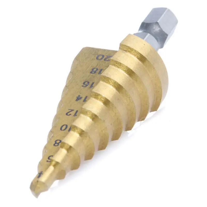 3 Pcs HSS Step Drill Bit Set Power Tools Cone Titanium Coated Metal Hole Cutter 1/4 inch Hex Shank Drive Quick Change | Инструменты