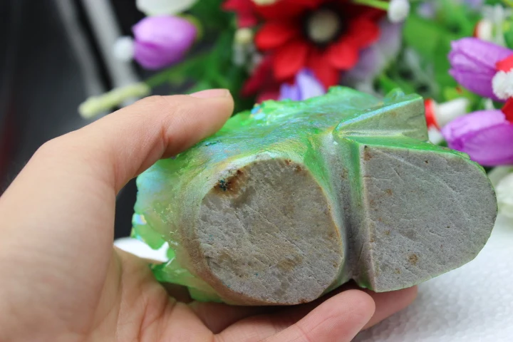 (513 г) натуральный кварц кристалл трава зеленый ангел фотокольцо лечение кластера