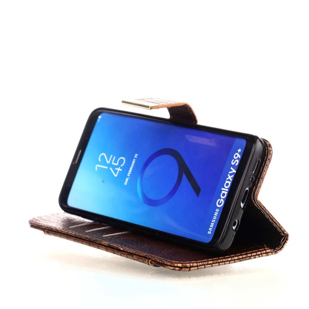 Кожаный чехол-книжка для телефона Samsung Galaxy S9 Plus S10 S10E S10 S9 S8 Plus Note9 8 Роскошный кошелек из крокодиловой кожи с отделением для карт и подставкой