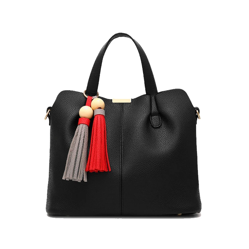 2016 Марка ИСКУССТВЕННАЯ Кожа Женщины Посланник Композитный Сумки Кисточкой