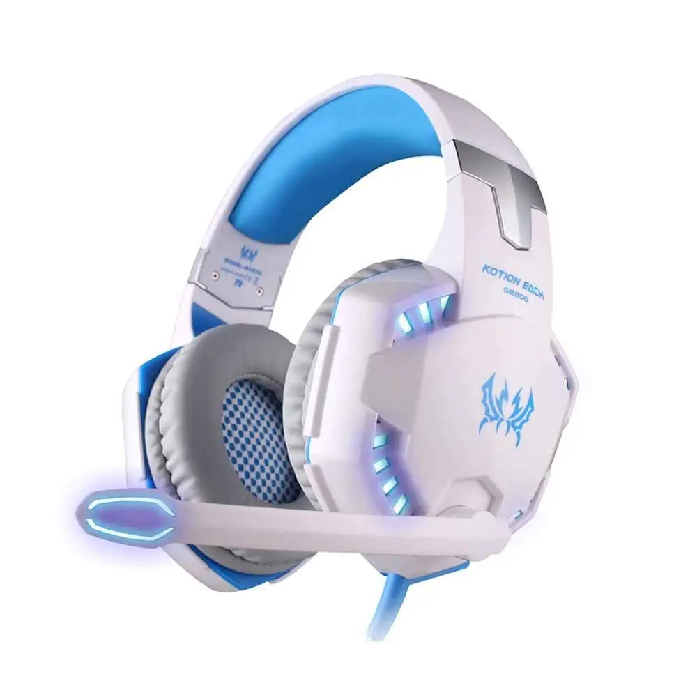 White KOTION каждый G2200 объемный звук профессиональные игровые наушники стерео повязка на голову игровая гарнитура ПК USB7.1 Вибрационный дыхательный микрофон - Цвет: White