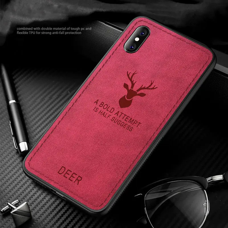 Red Роскошные рождественские Чехлы Бэтмена с оленем для iphone 11 7 8 6 Plus 5s SE ультра тонкий мягкий силиконовый чехол для iphone X 10 XS Max XR - Цвет: Red