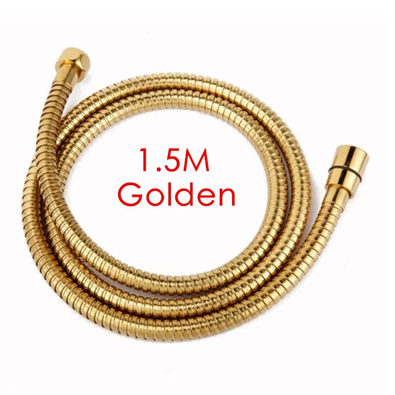 Golden Rolya 1,5 метров Длина гибкие Ручной шланг для душа душевая трубка замена Никель матовый/черный/белый/хром/золотой/Античная коричневый - Цвет: Golden