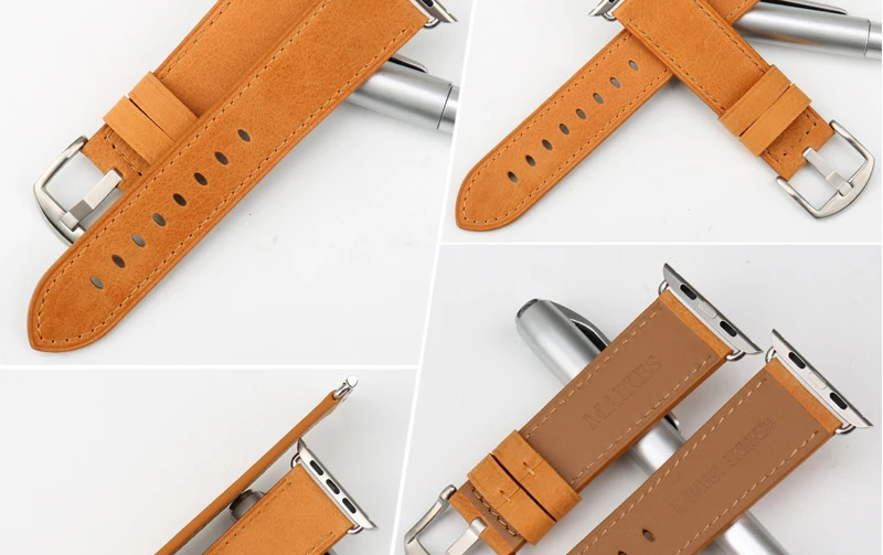 MAIKES аксессуары для часов из натуральной кожи для Apple Watch band 44 мм 42 мм и Apple watch band 40 мм 38 мм iwatch Series 4-1 ремешок