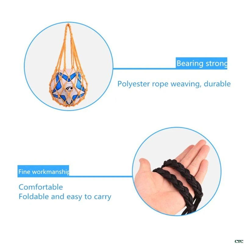 

Weaving Polyester Net Bag Portable Football Basketball Volleyball Sport Mesh Bag