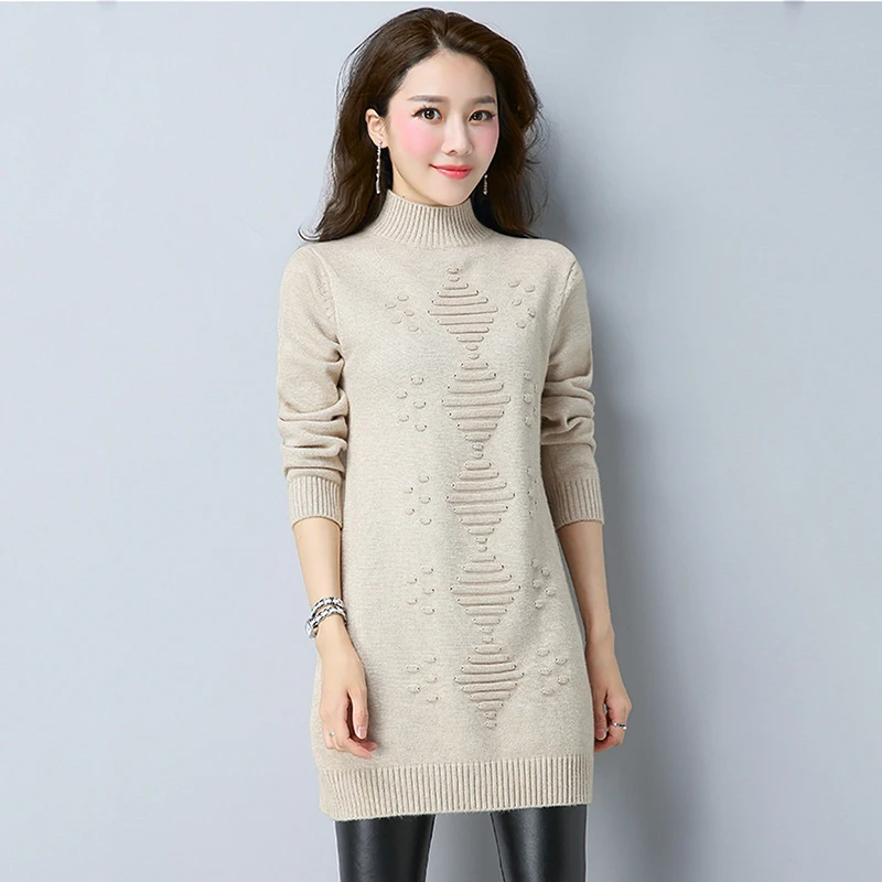2018 High Quality New winter women sweater Fashion Long Sleeve Pullover casual Loose Knit Turtleneck cashmere Tops | Женская одежда