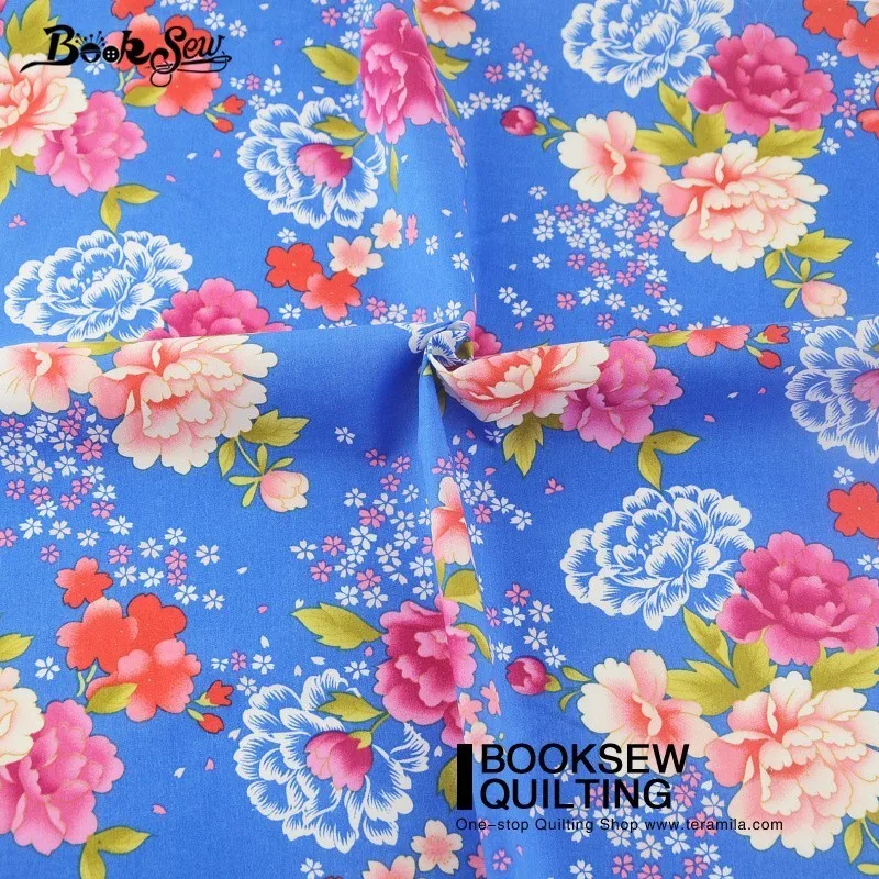 Booksew хлопок поплин Ткань лоскутное синий детская кровать Простыни Детские