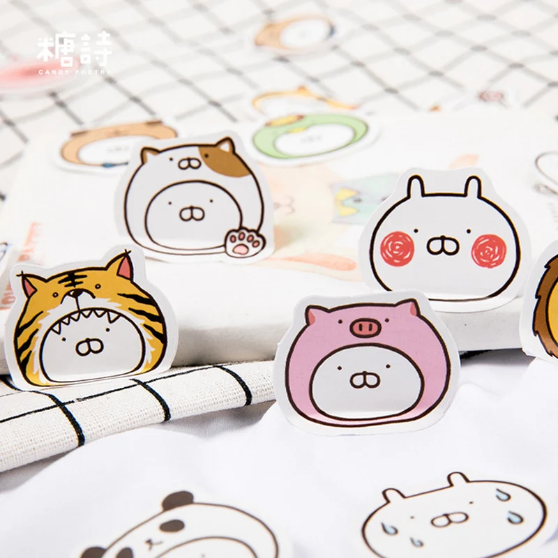 45 шт./кор. Tangshi мультфильм животных Аватар бумага Стикеры kawaii украшения DIY альбом дневник Scrapbooking Наклейки канцелярские принадлежности