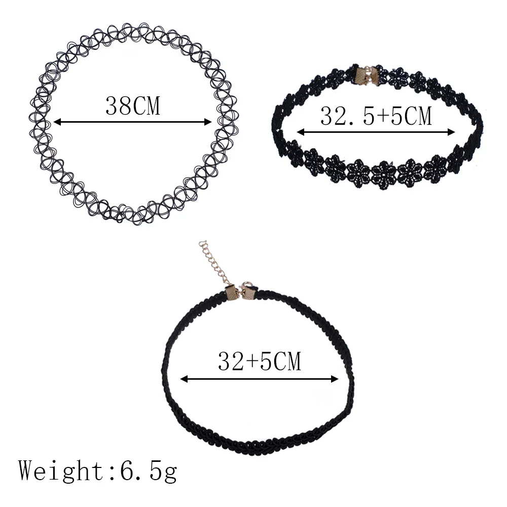 3 шт./компл. женское ожерелье с очаровательным узором Кружевное колье модная