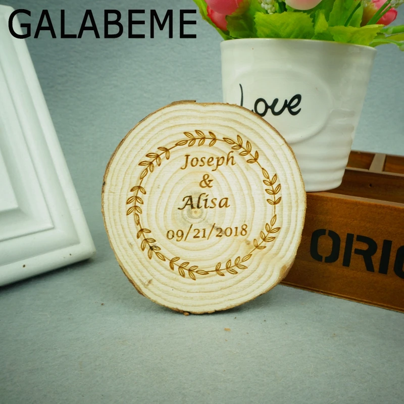 Galabeme 10 см индивидуальный заказ деревенская Свадебная деревянная бирка