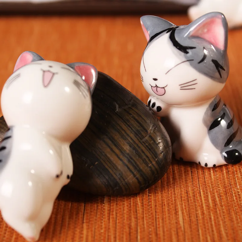 Kawaii 10 шт. керамическая Сырная кошка Домашний декор ремесел украшения комнаты