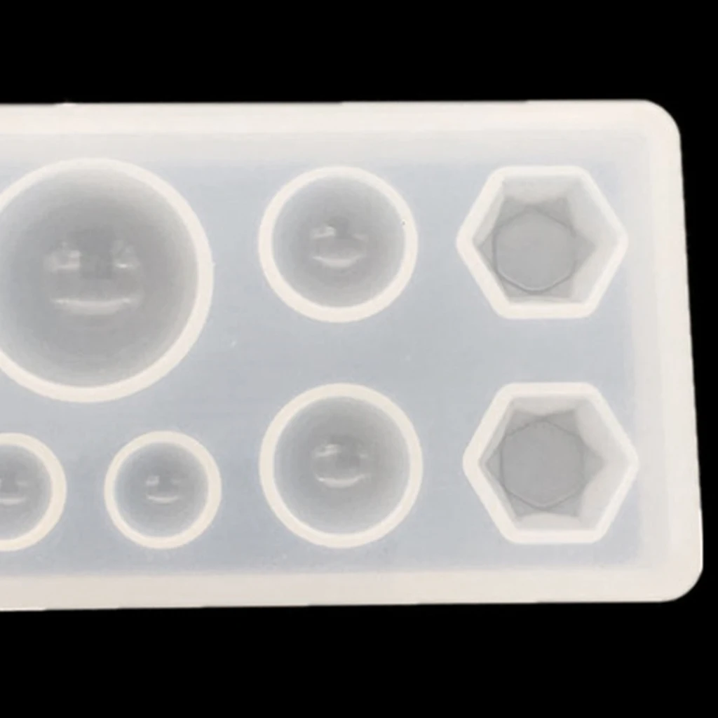 Силиконовые шестигранные круглые купольные кабошоны для изготовления ювелирных