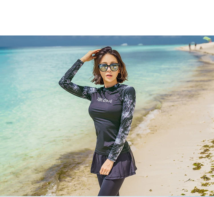 Rashguards для мужчин и женщин 3 шт. рубашка с длинными рукавами шорты брюки купальники для пар серфинг для купания Костюмы Гидрокостюмы Новинка