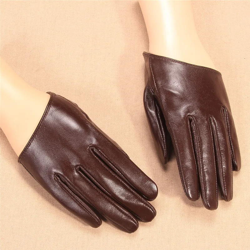 Летние женские перчатки Короткие стильные из натуральной кожи модные для танцев