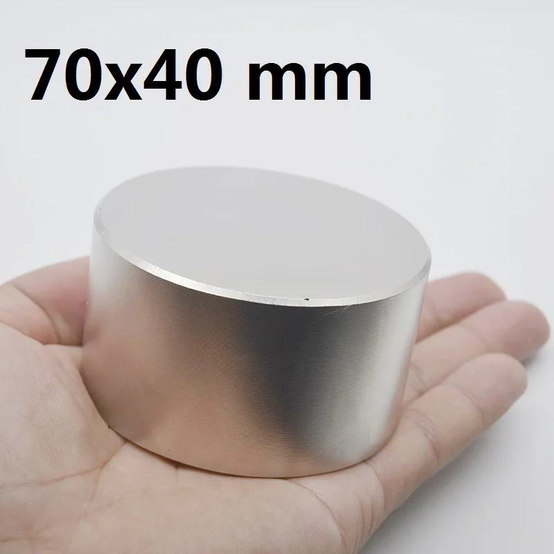 

1pcs N42 Neodymium magnet 70x40 mm gallium metal hot super strong round magnets 70*40 powerful permanent magnets