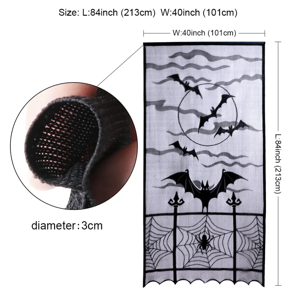 OurWarm 101x213 см ХЭЛЛОУИН ОКНО украшение наследия кружева Spiderweb летучая мышь дверь