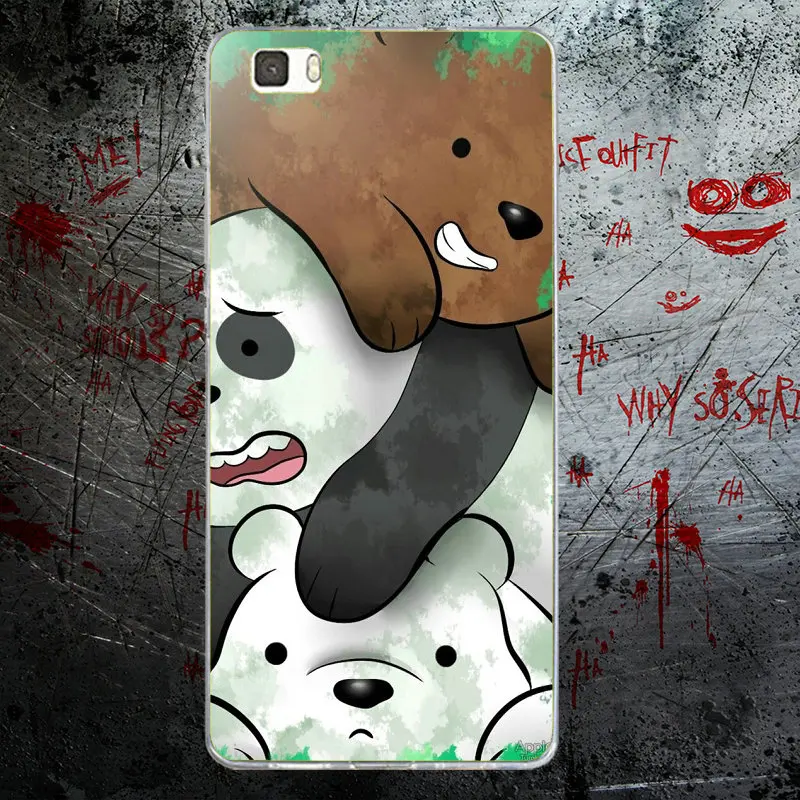 Мягкие ТПУ чехлы для телефонов Huawei P8 P9 P10 P20 Mate 10 Pro Y5 Y6 II Y7 Honor 6X 7X 9 Lite Ice We Bare Bear Fighting
