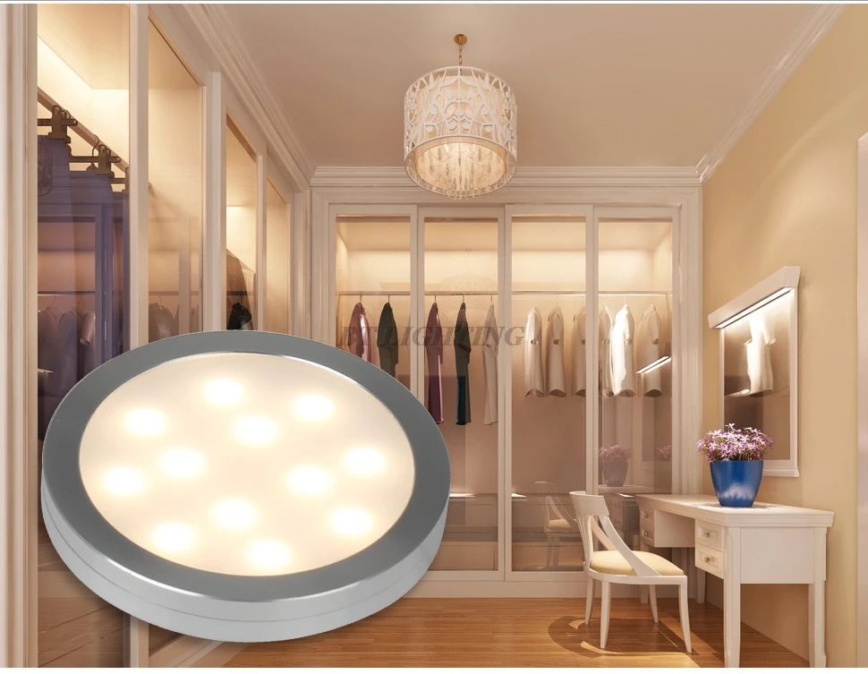 

1W 2W 2.5W 3W recessed LED puck light 3W 12V ultra thin round LED under cabinet light