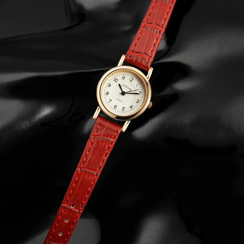 Gogoey женские часы тонкий кожаный ремешок красные Модные наручные reloj mujer relogio feminino |