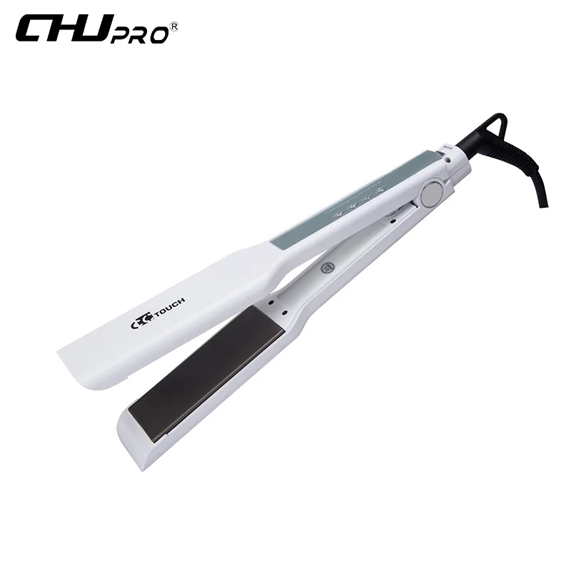 White with logo CHJPro Инструменты для укладки профессиональный плоский утюжок pranchas de cabelo щипцы для завивки выпрямитель для волос - Цвет: White with logo