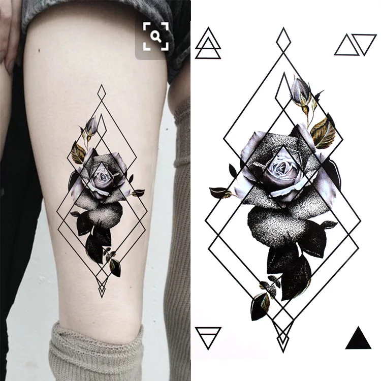 Водостойкие временные сексуальные татуировки на бедра 10 х20 см|flower body art|tattoo rosebody