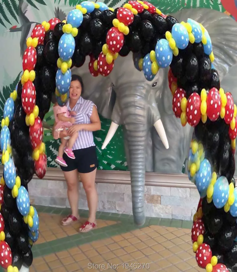 Воздушные шары в горошек с волнистыми звеньями толстый латексный шар хвостом 12